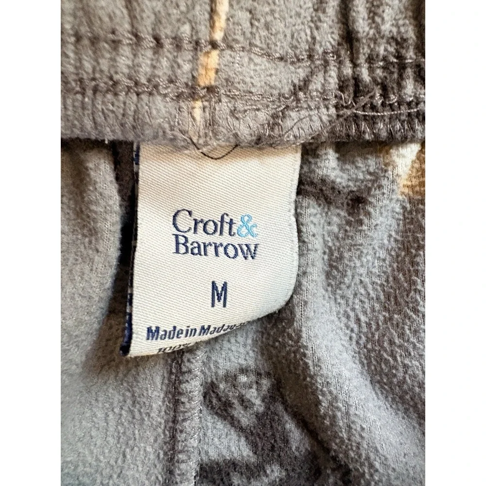Croft & Barrow Lounge Pants Fleece Men's Medium Gray Labs Dogs Pajama Bottoms